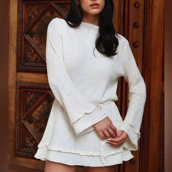 DISSH MAX NATURAL KNIT MINI DRESS DISSH MAX NATURAL KNIT MINI DRESS